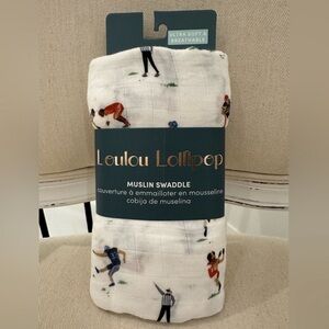 NWT Loulou Lollipop Muslin Swaddle Football